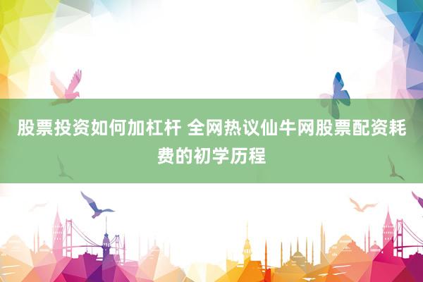 股票投资如何加杠杆 全网热议仙牛网股票配资耗费的初学历程